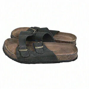 Softmoc Cork‎ Sandals Leather Slide Janine Brown  Size 3